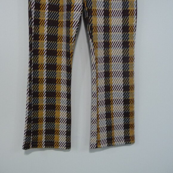 FREE PEOPLE CLEAN CROP FLARE PANTS PLAID SIZE 6 - Picture 3 of 10